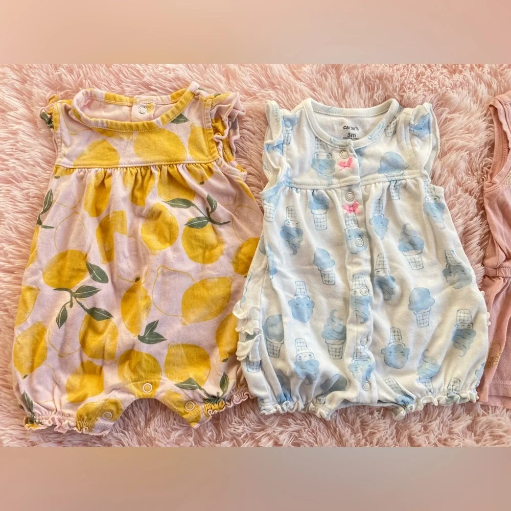 Carter's Kids Rompers and Jumpsuits Set - Yellow, White, Pink, Blue